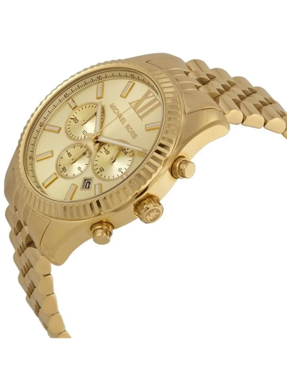 NWT Michael Kors Lexington Chronograph Champagne Dial Men's Watch